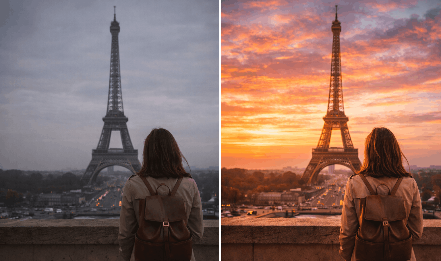 Consistent photo style before and after