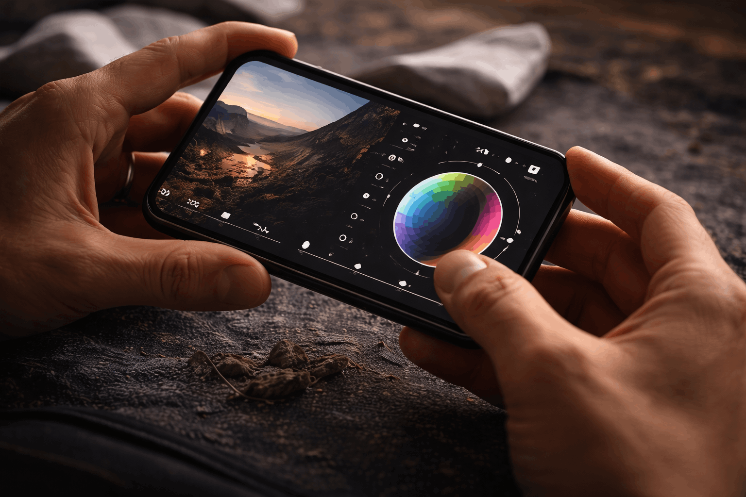 Editing a photo directly on a smartphone